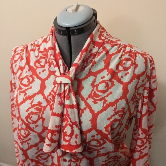 VINTAGE Inner Visions by Ship 'n Shore red and white blouse size 14 - Picture 2 of 6